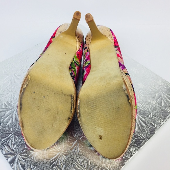 Charles Albert Sze 9 Heels Shoes Printed Floral - Picture 8 of 8